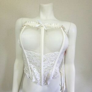Large Cream Lace Corset Lingerie Set